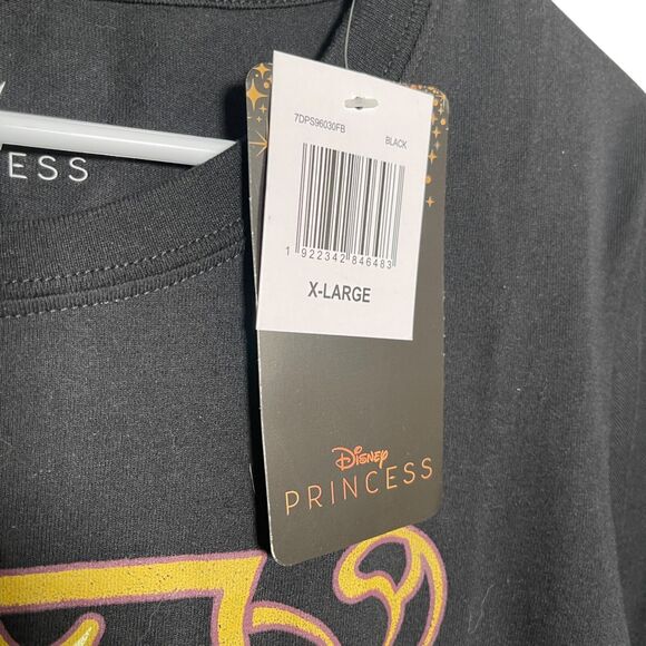 Disney Princess Shirt Junior's XL Black Happily Ever After NWT Short Sleeve Top - Picture 6 of 8